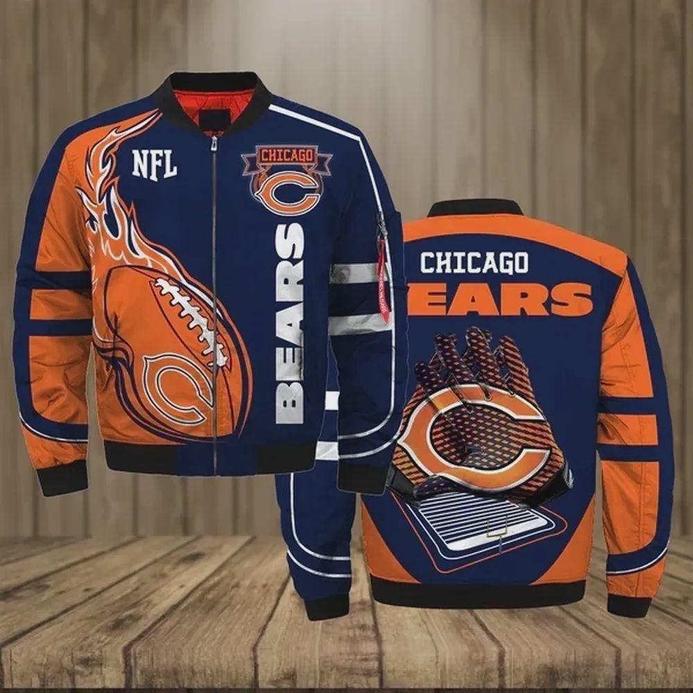 Sportswearmerch Chicago Bears NFL Personalized Bomber Jacket For Fan