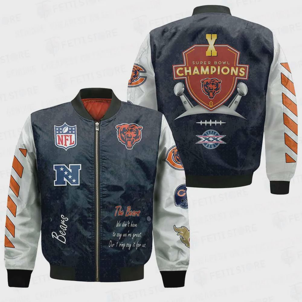 Sportswearmerch Chicago Bears NFL Personalized Bomber Jacket For Fan