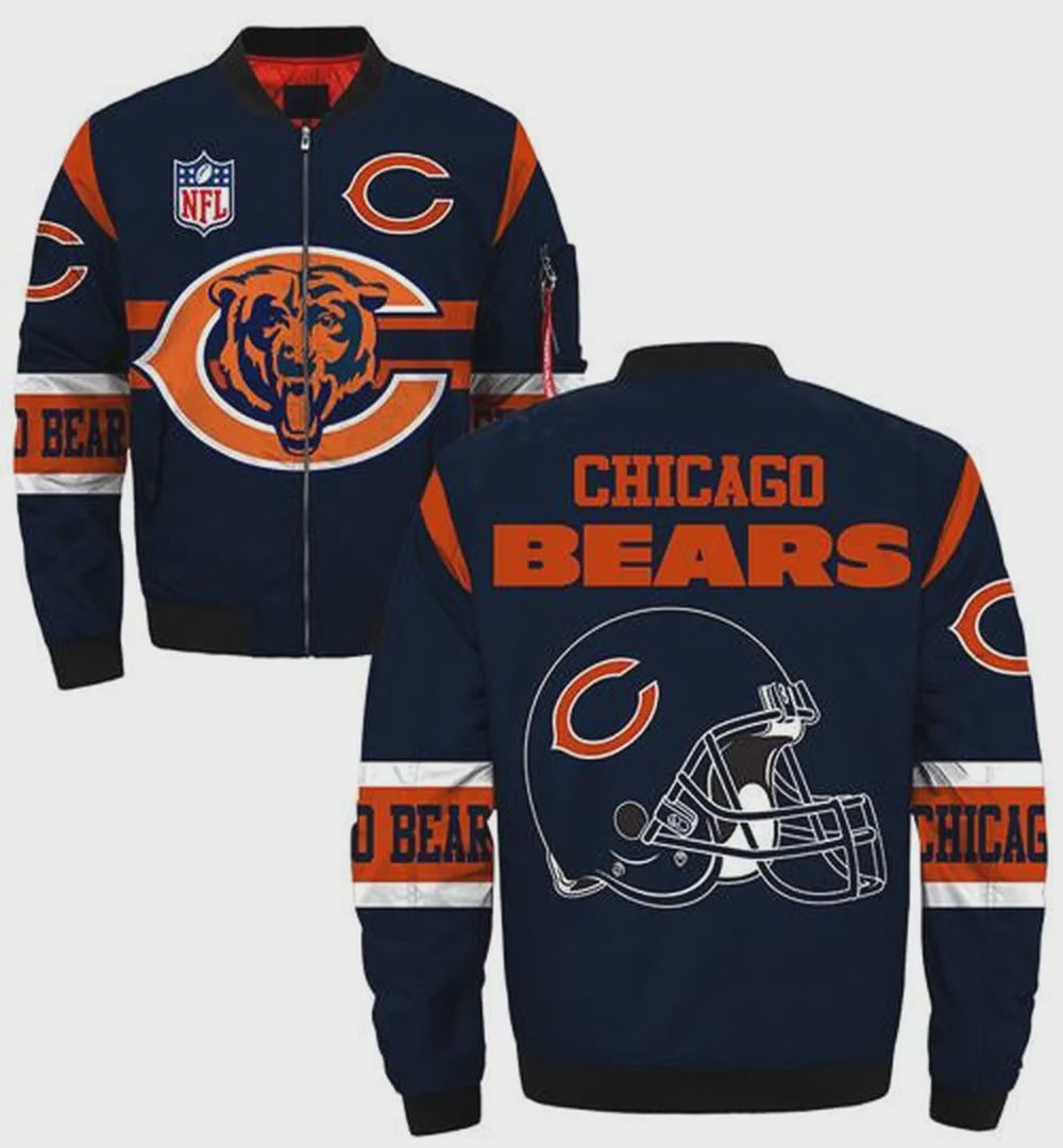 Sportswearmerch Chicago Bears NFL Personalized Bomber Jacket For Fan