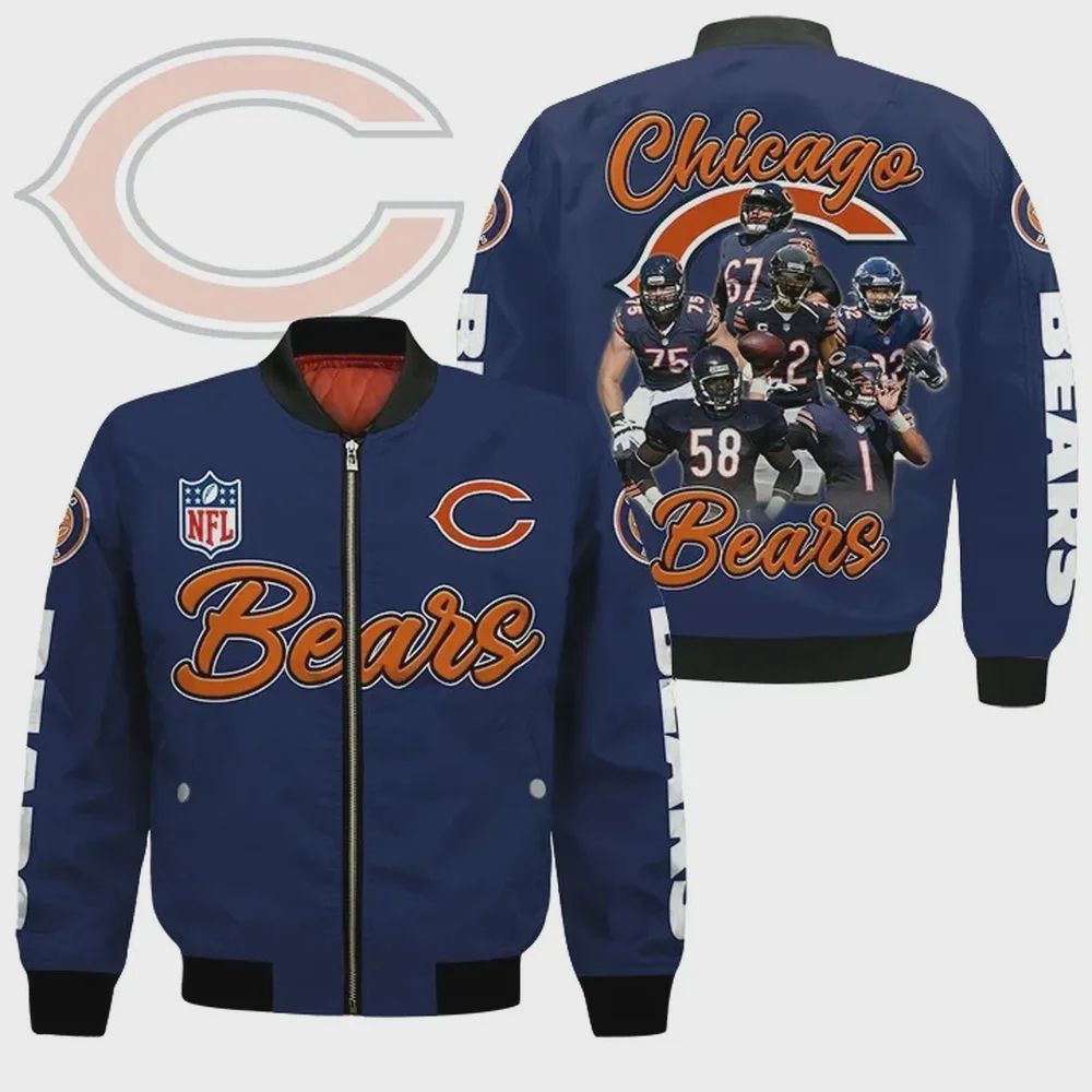 Sportswearmerch Chicago Bears NFL Personalized Bomber Jacket For Fan