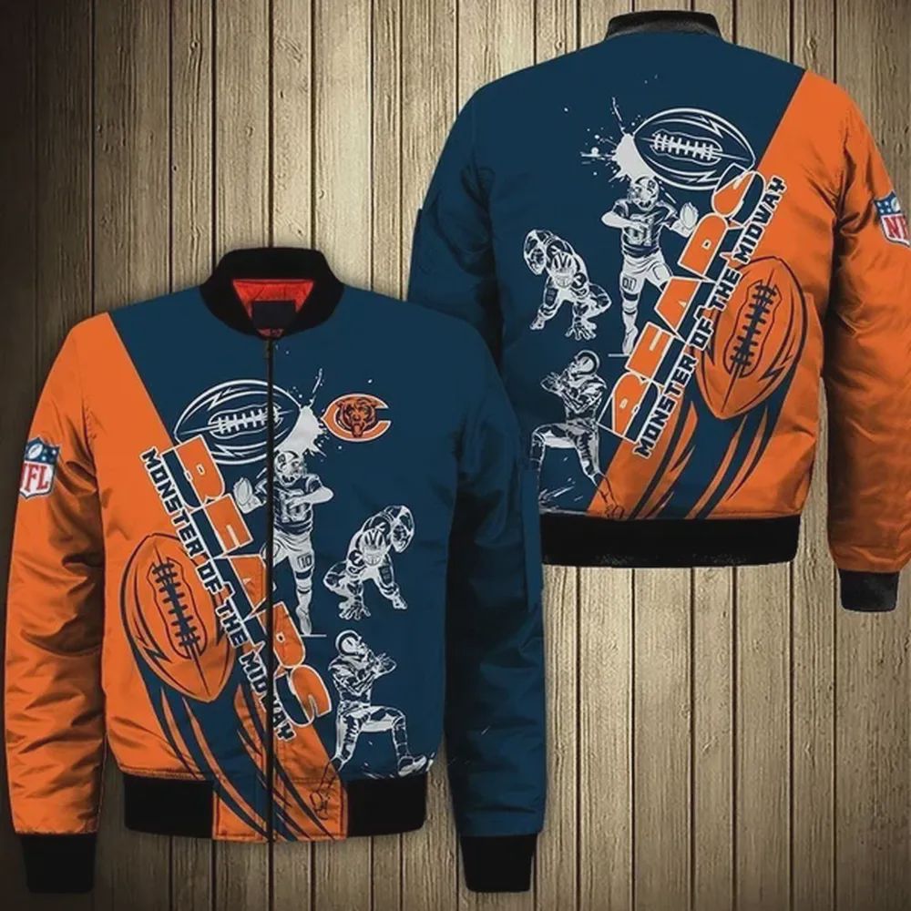 Sportswearmerch Chicago Bears NFL Personalized Bomber Jacket For Fan