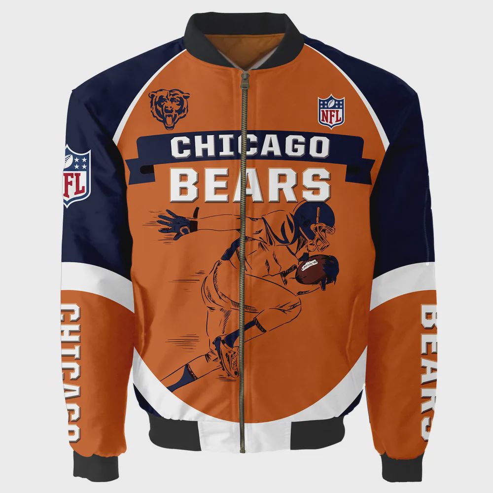 Sportswearmerch Chicago Bears NFL Personalized Bomber Jacket For Fan
