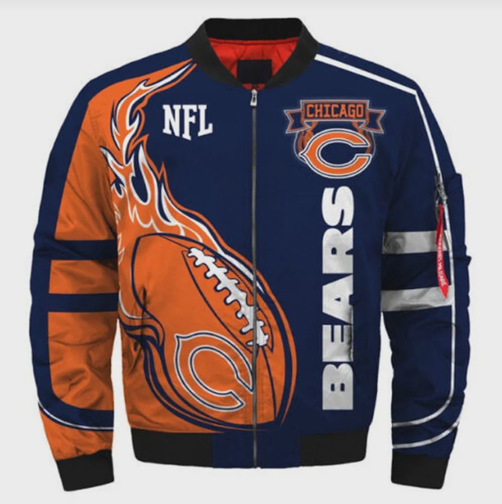 Sportswearmerch Chicago Bears NFL Personalized Bomber Jacket For Fan