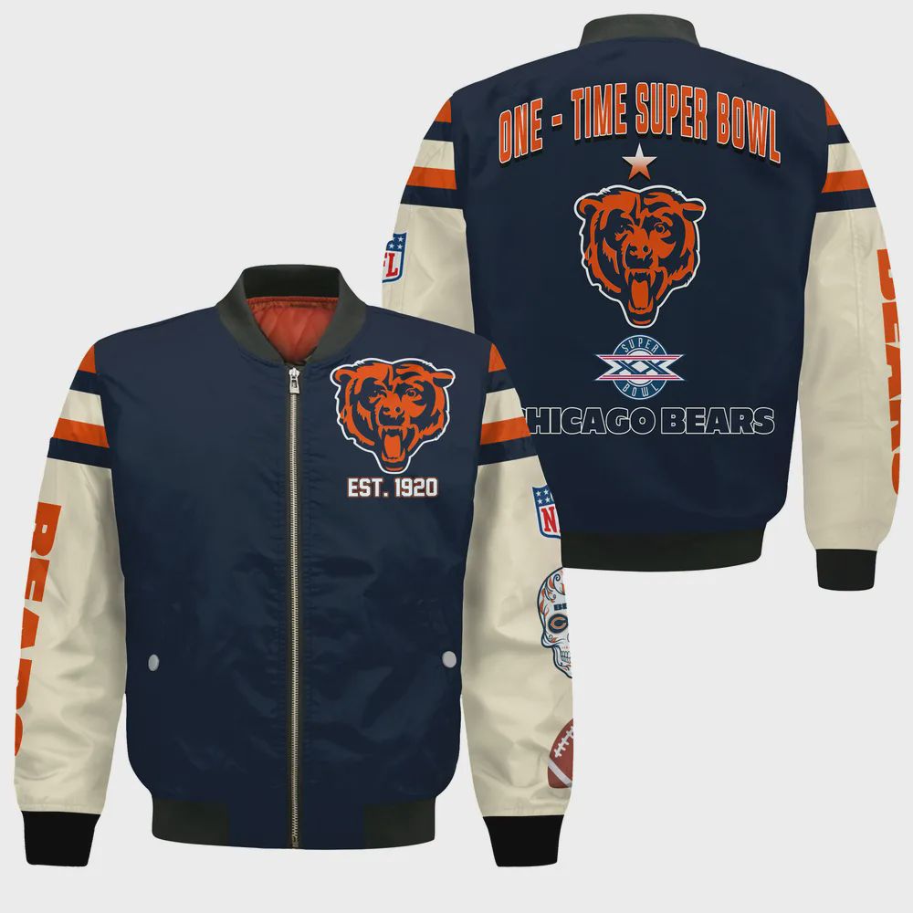 Sportswearmerch Chicago Bears NFL Personalized Bomber Jacket For Fan