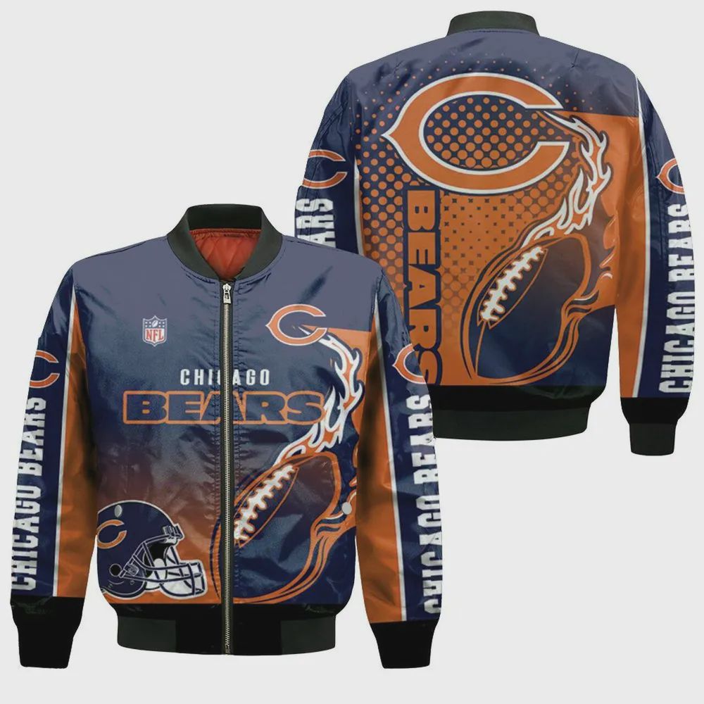 Sportswearmerch Chicago Bears NFL Personalized Bomber Jacket For Fan