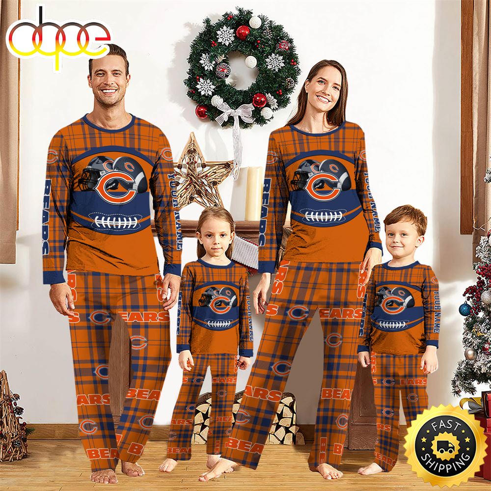 Sportswearmerch Chicago Bears NFL Personalized Pajamas Family For Fan