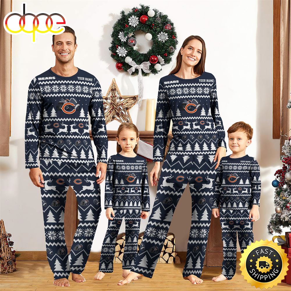 Sportswearmerch Chicago Bears NFL Personalized Pajamas Family For Fan