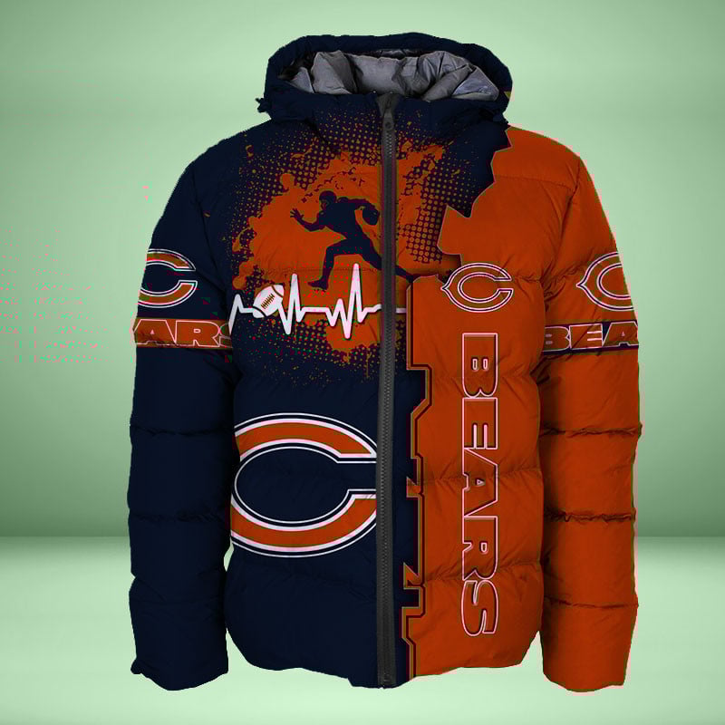 Sportswearmerch Chicago Bears NFL Personalized Puffer Jacket For Fan