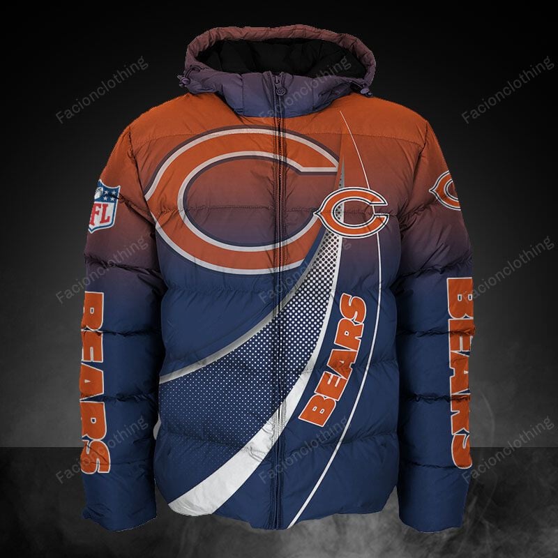 Sportswearmerch Chicago Bears NFL Personalized Puffer Jacket For Fan