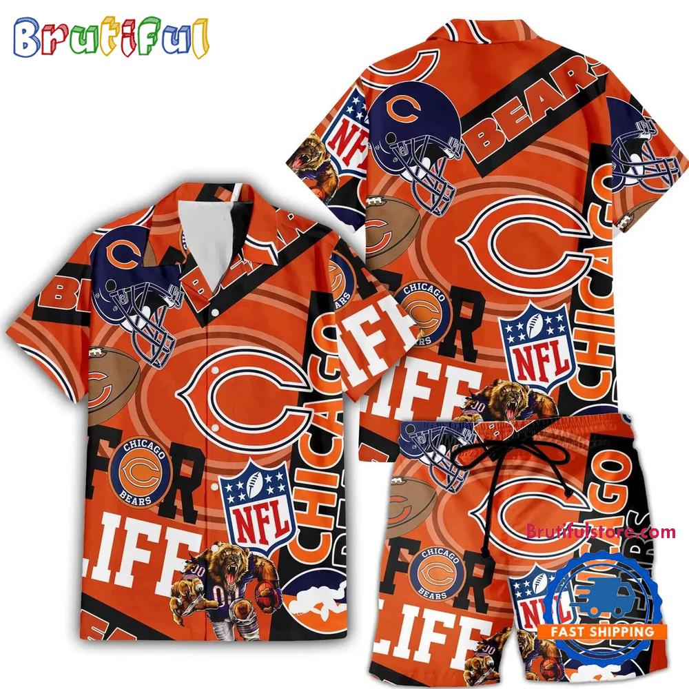 Sportswearmerch Chicago Bears NFL Personalized Set Short Set For Fan