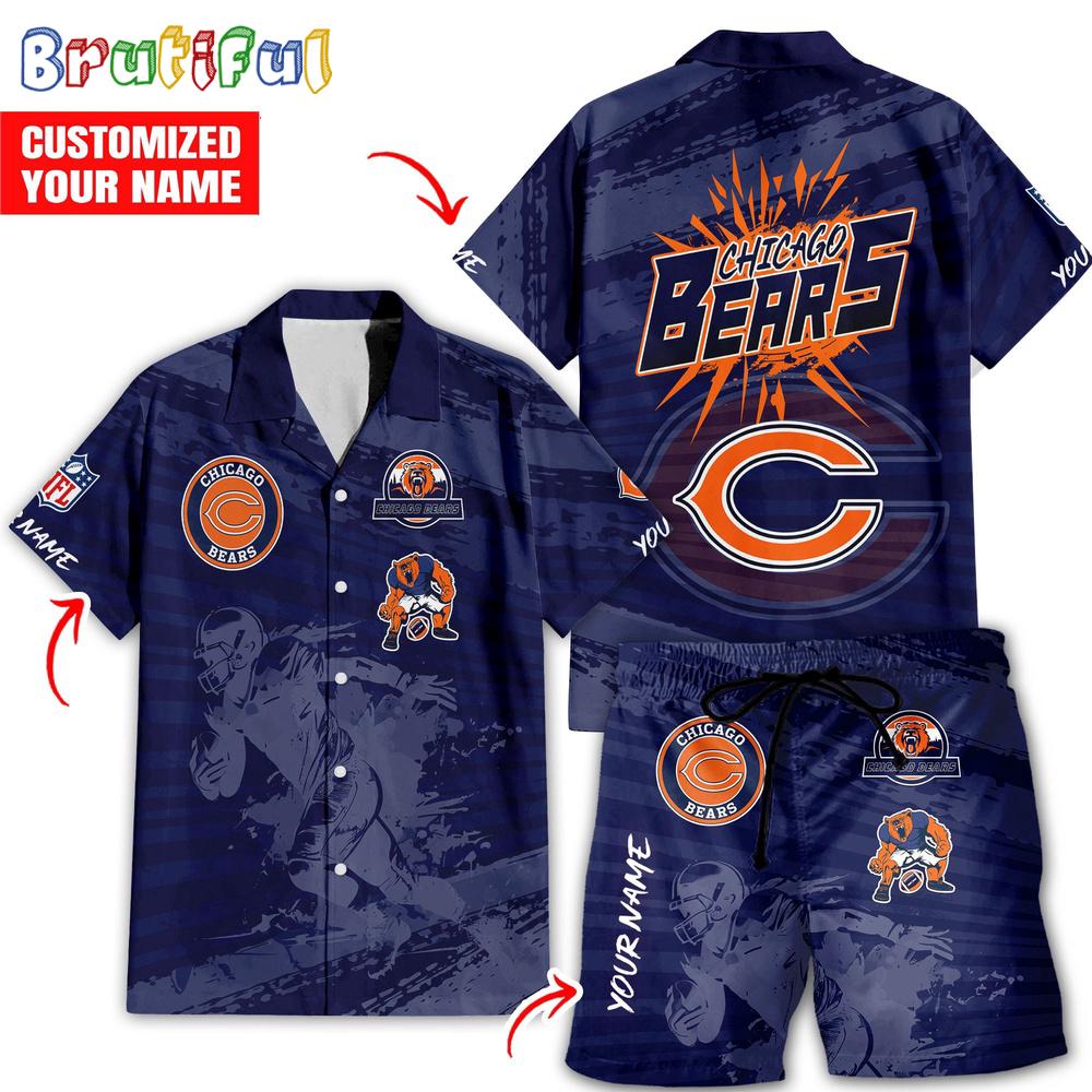 Sportswearmerch Chicago Bears NFL Personalized Set Short Set For Fan