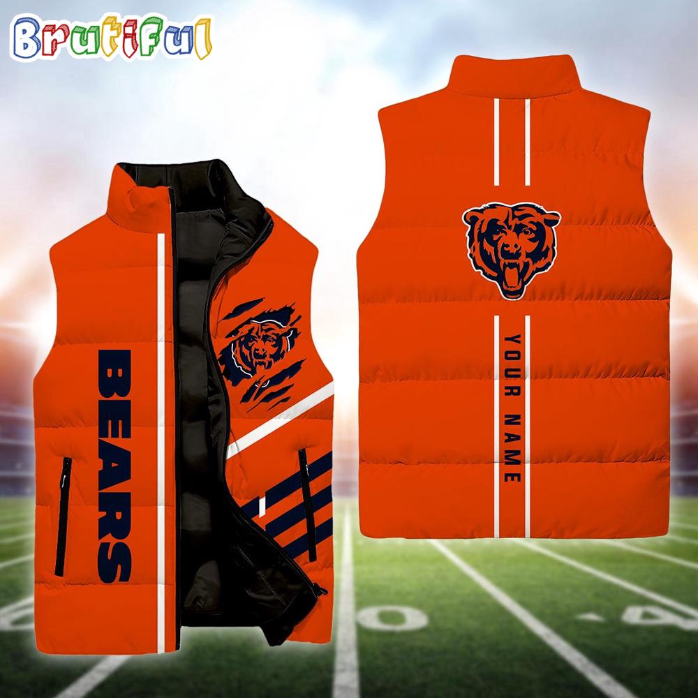 Sportswearmerch Chicago Bears NFL Personalized Sleeveless Down Puffer Jacket For Fan