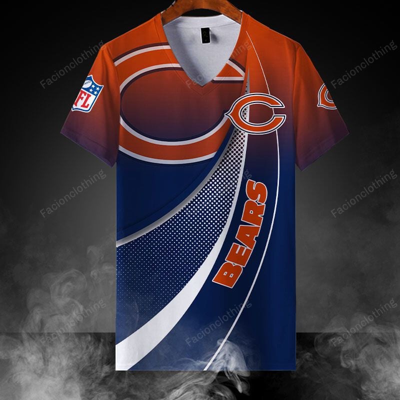 Sportswearmerch Chicago Bears NFL Personalized V-neck Women T-shirt For Fan