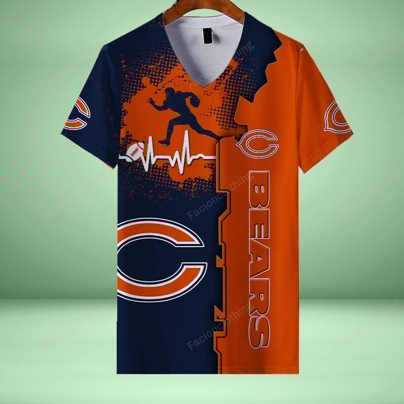 Sportswearmerch Chicago Bears NFL Personalized V-neck Women T-shirt For Fan