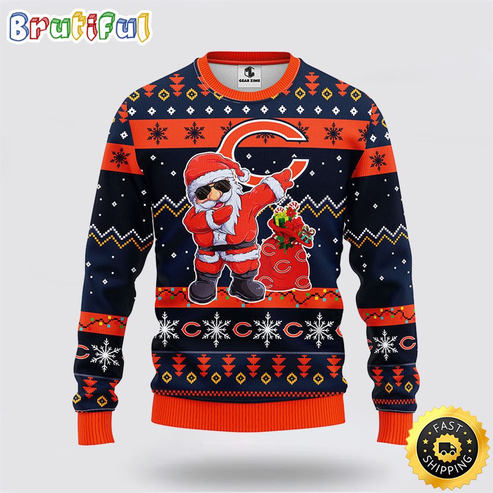 Sportswearmerch Chicago Bears NFL Santa Claus Ugly Christmas Sweater For Fan