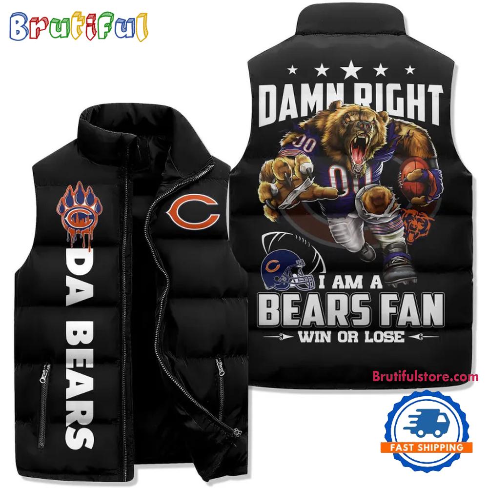 Sportswearmerch Chicago Bears NFL Sleeveless Puffer Jacket For Fan