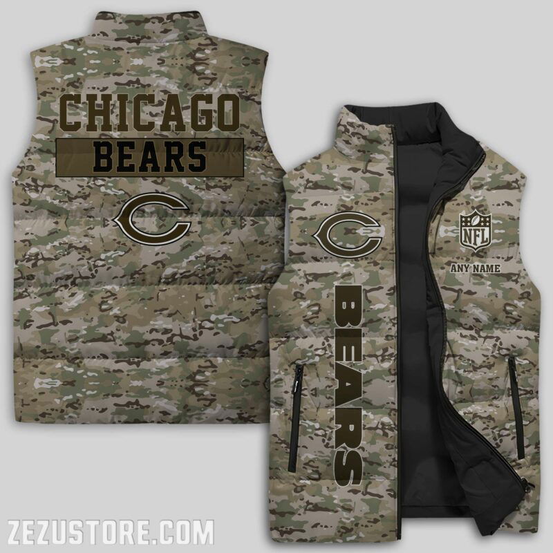 Sportswearmerch Chicago Bears NFL Sleeveless Puffer Jacket For Fans