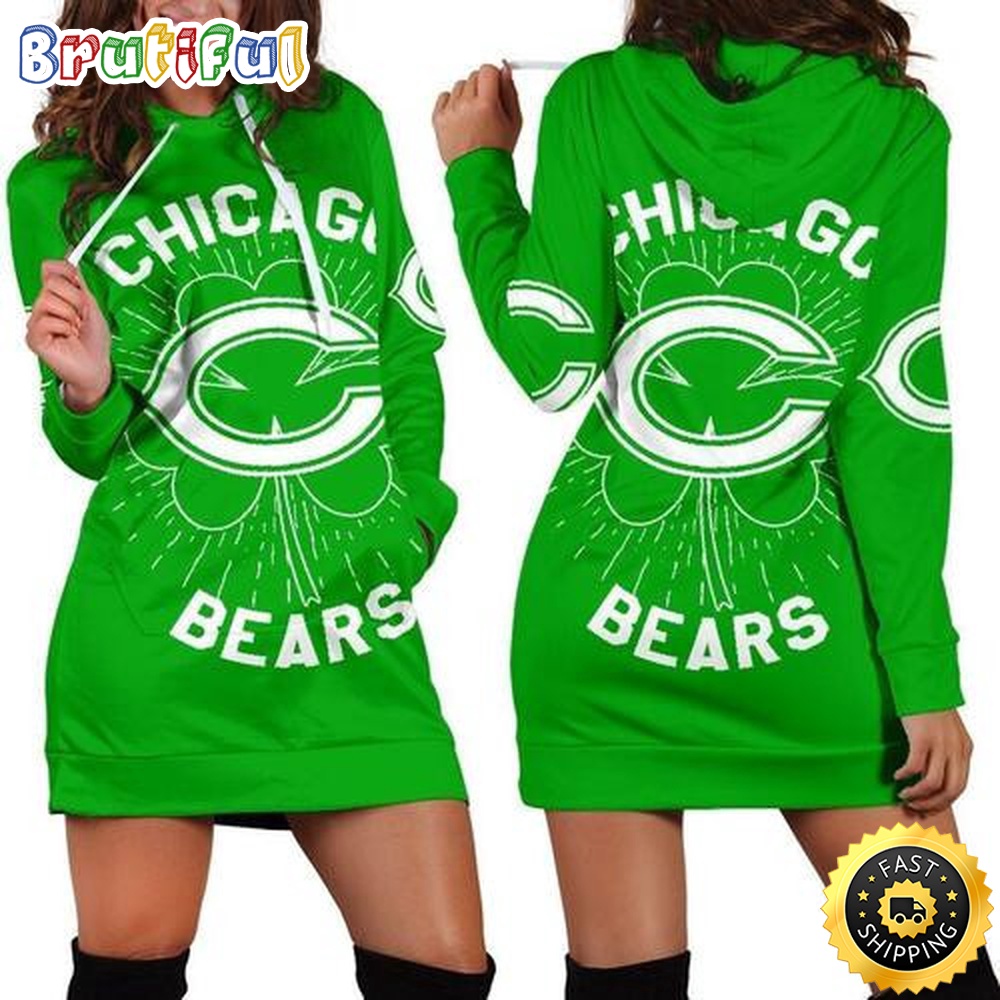 Sportswearmerch Chicago Bears NFL St Patricks Day Hoodie Dress For Fan
