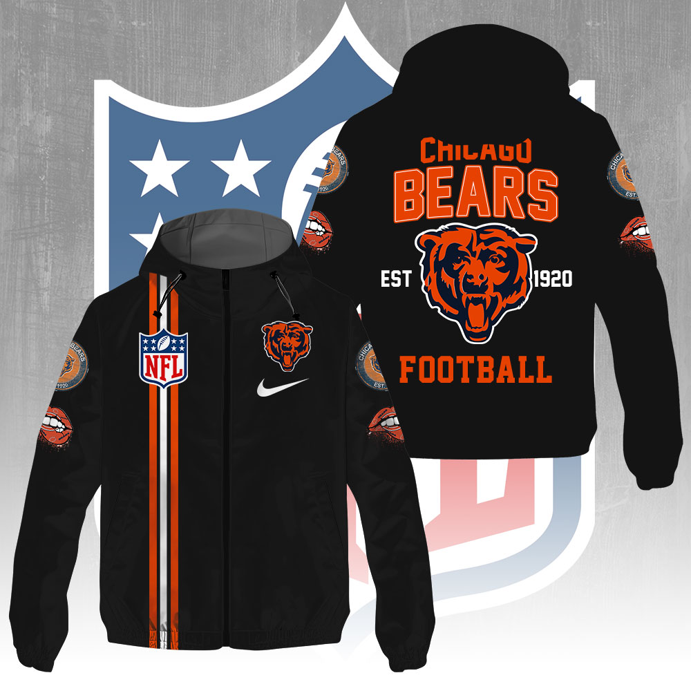 Sportswearmerch Chicago Bears NFL Windbreaker Jacket For Fan