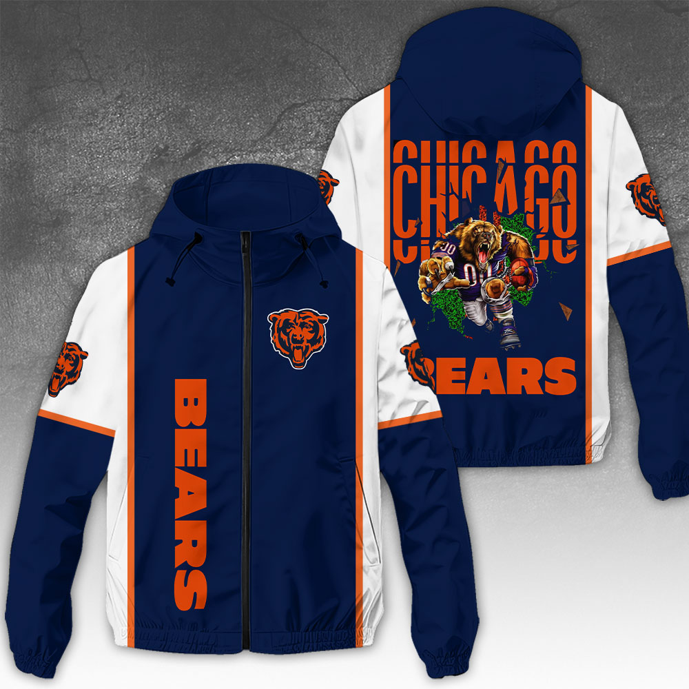 Sportswearmerch Chicago Bears NFL Windbreaker Jacket For Fan