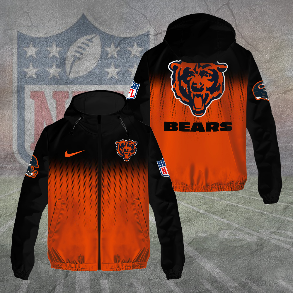 Sportswearmerch Chicago Bears NFL Windbreaker Jacket For Fan