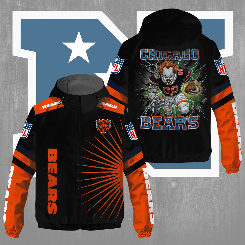 Sportswearmerch Chicago Bears NFL x Pennywise Windbreaker Jacket For Fan