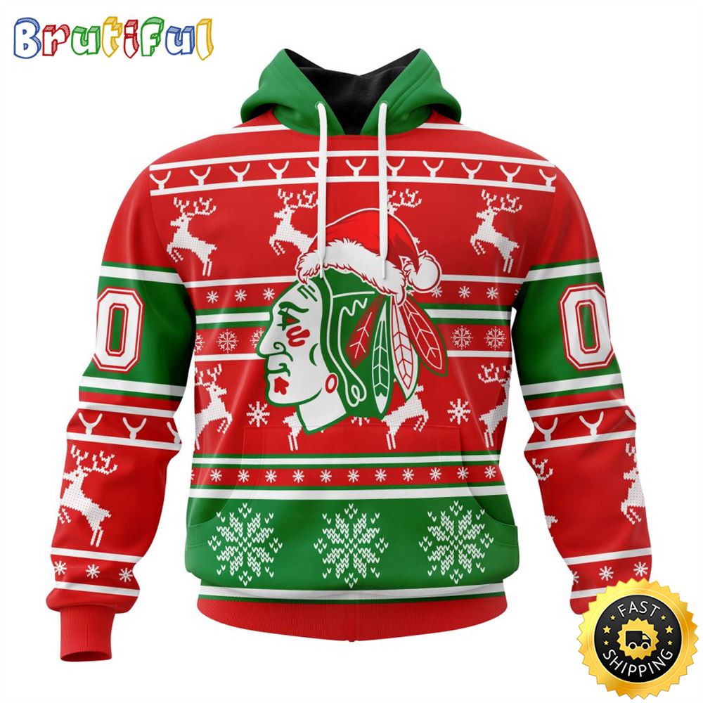 Sportswearmerch Chicago Blackhawks NHL Christmas Hoodie For Fan