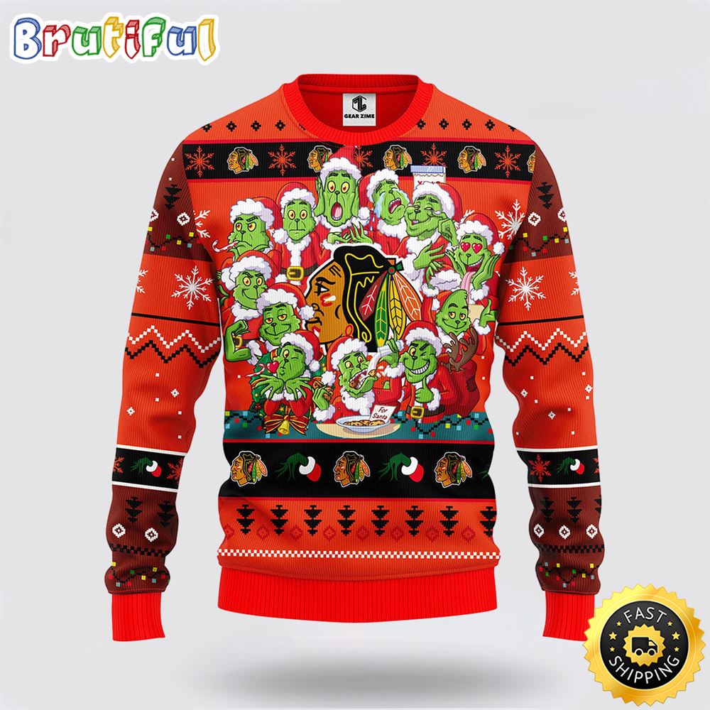 Sportswearmerch Chicago Blackhawks NHL Christmas Sweater For Fan
