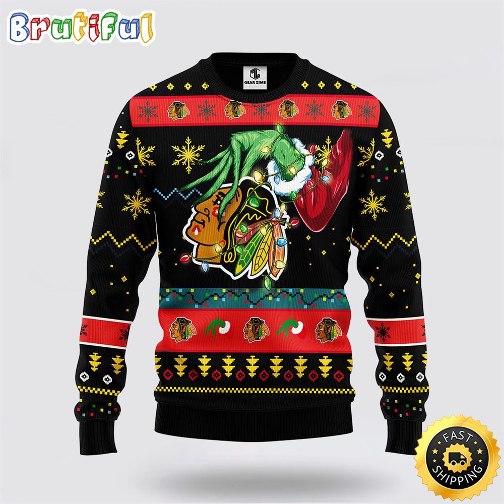 Sportswearmerch Chicago Blackhawks NHL Christmas Sweater For Fan