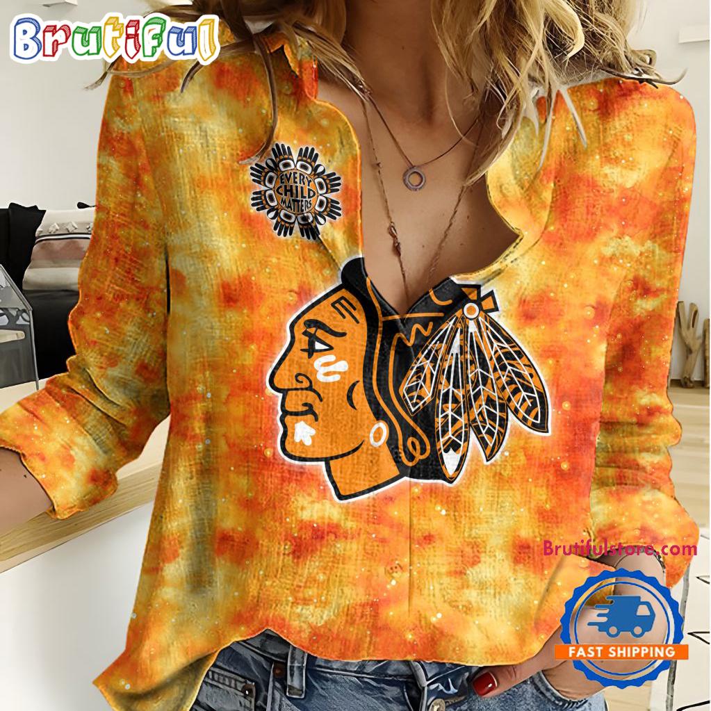 Sportswearmerch Chicago Blackhawks NHL Hockey Women's Casual Shirt For Fan