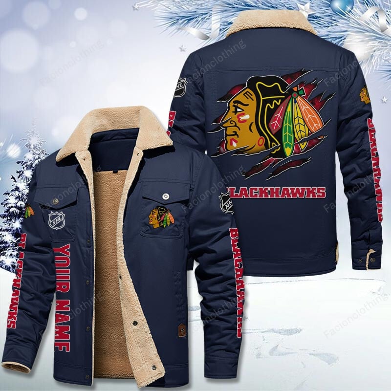 Sportswearmerch Chicago Blackhawks NHL Personalized Cotton Jacket For Fan