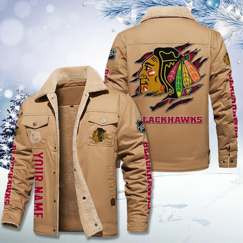 Sportswearmerch Chicago Blackhawks NHL Personalized Cotton Jacket For Fan