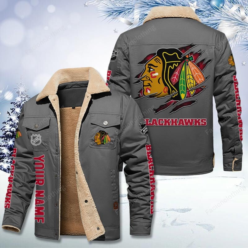 Sportswearmerch Chicago Blackhawks NHL Personalized Cotton Jacket For Fan