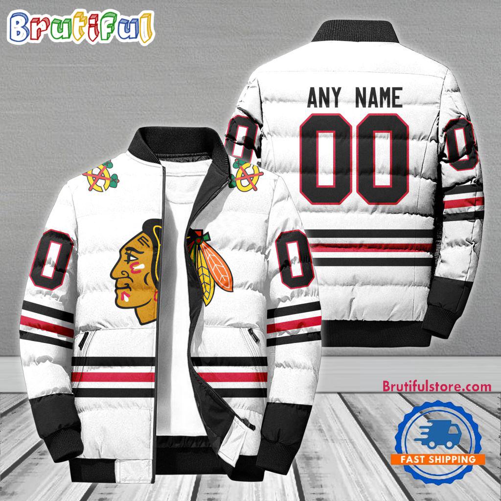 Sportswearmerch Chicago Blackhawks NHL Personalized Puffer Jacket For Fan
