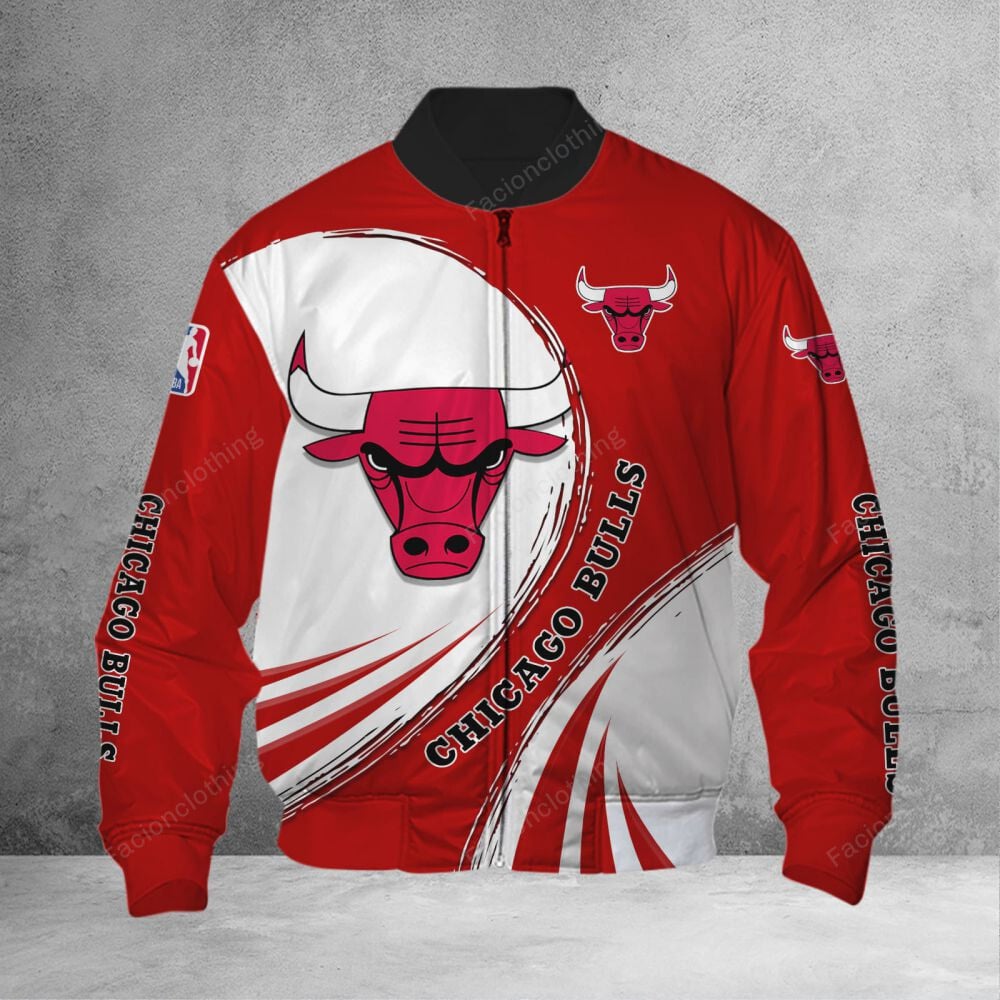 Sportswearmerch Chicago Bulls NBA Personalized Bomber Jacket For Fan