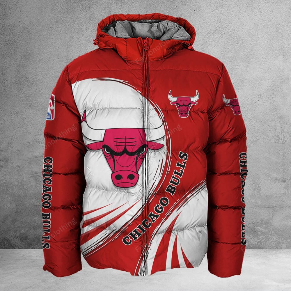 Sportswearmerch Chicago Bulls NBA Personalized Puffer Jacket For Fan