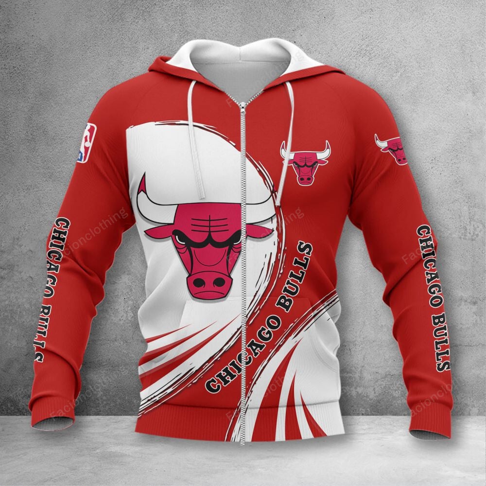 Sportswearmerch Chicago Bulls NBA Personalized Zip Hoodie For Fan