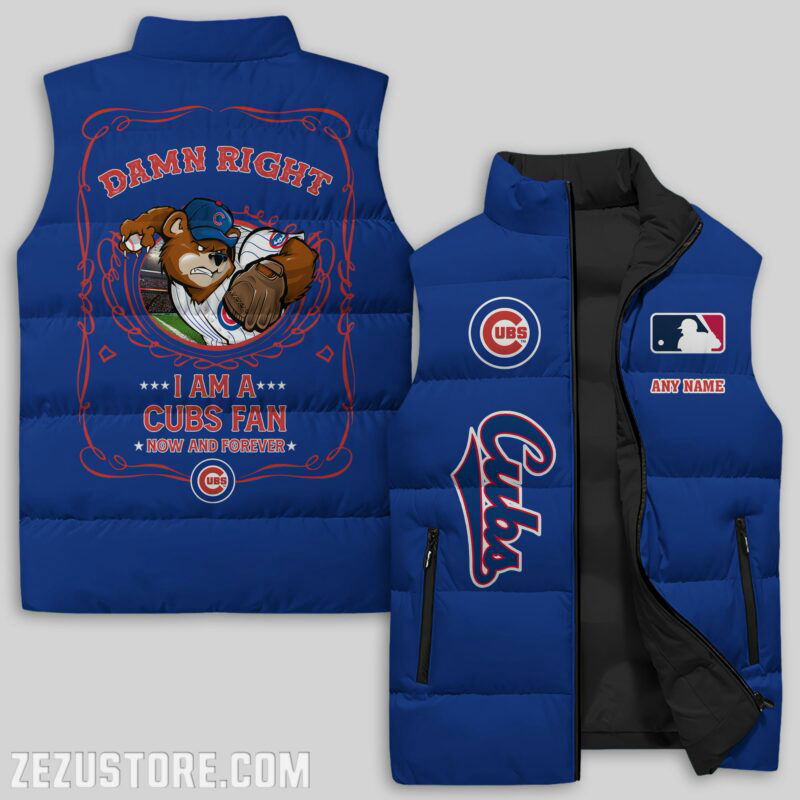 Sportswearmerch Chicago Cubs MLB Sleeveless Puffer Jacket For Fans