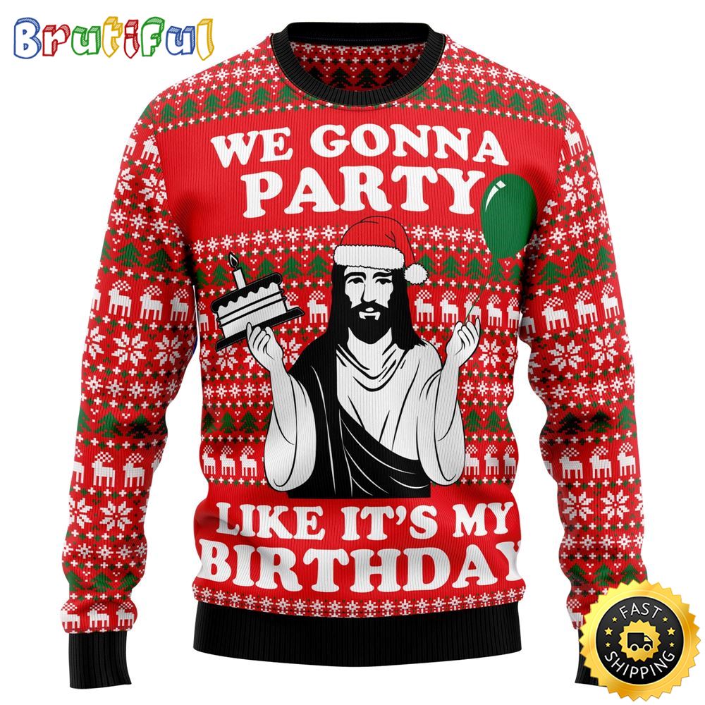 Sportswearmerch Christian Party Christmas Sweater For Fan