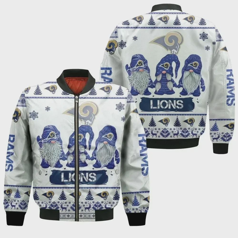 Sportswearmerch Christmas Gnomes Los Angeles Rams NFL Personalized Bomber Jacket For Fan