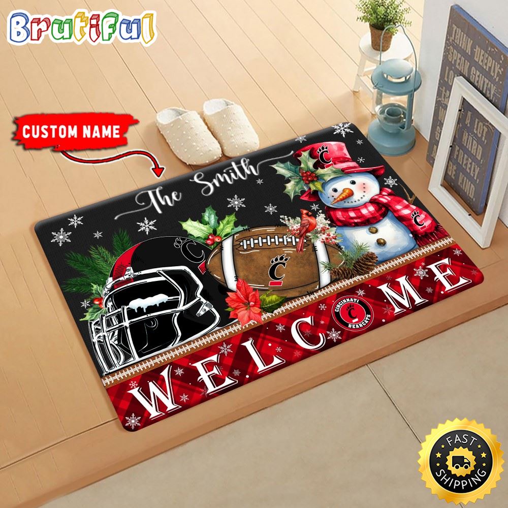 Sportswearmerch Cincinnati Bearcats NCAA Christmas Doormat For Fan