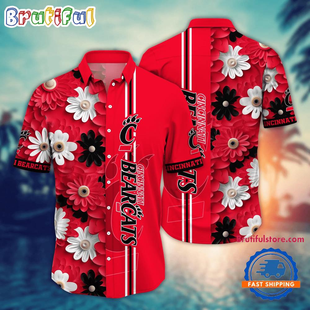 Sportswearmerch Cincinnati Bearcats NCAA Flower Summer Personalized Hawaiian Shirt For Fan