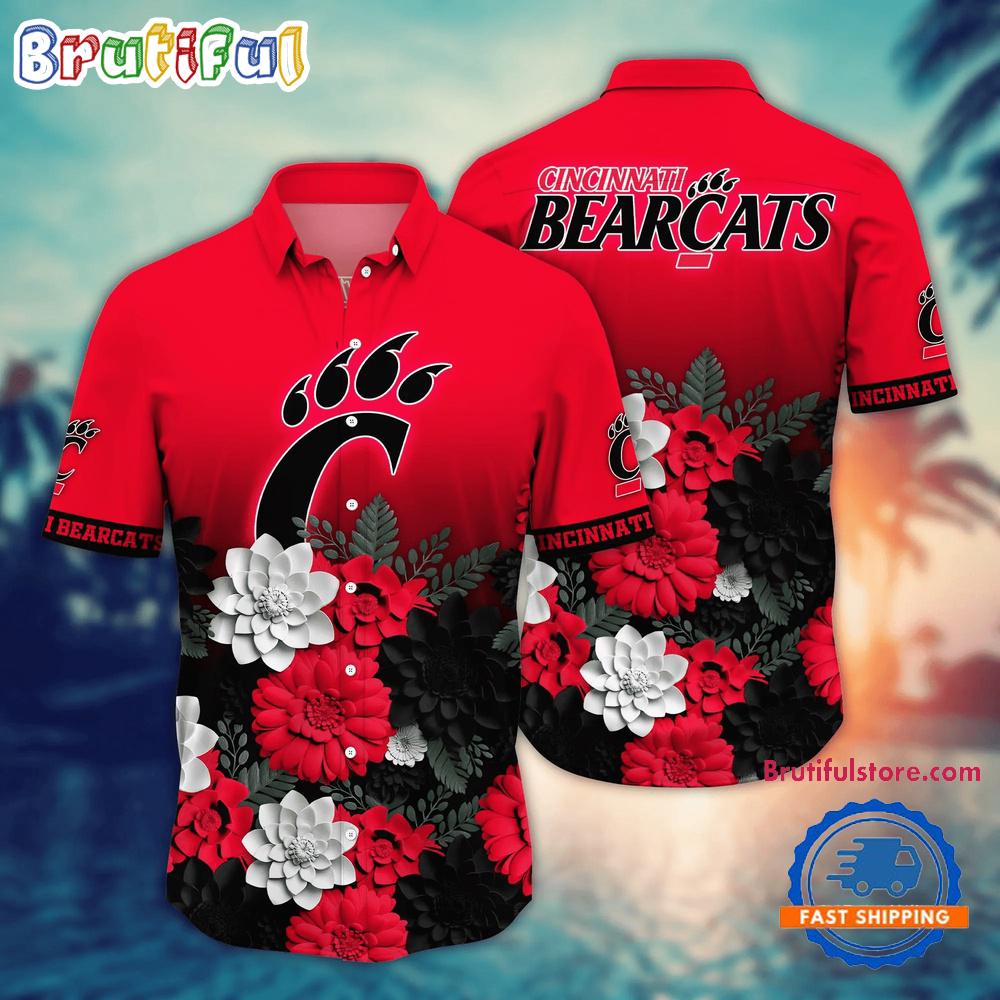 Sportswearmerch Cincinnati Bearcats NCAA Flower Tropical Summer Beach Hawaiian Shirt For Fan