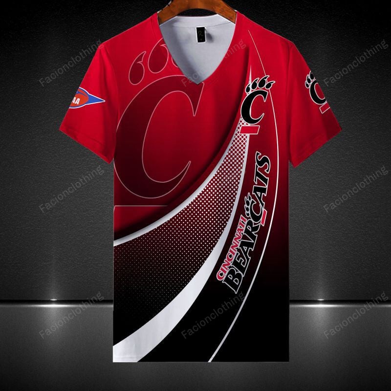 Sportswearmerch Cincinnati Bearcats NCAA Personalized V-neck Women T-shirt For Fan