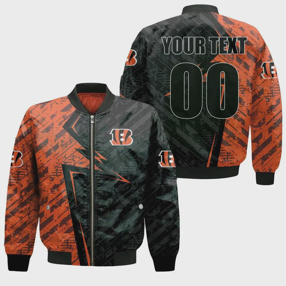 Sportswearmerch Cincinnati Bengals NFL Bomber Jacket Abstract Pattern For Fan