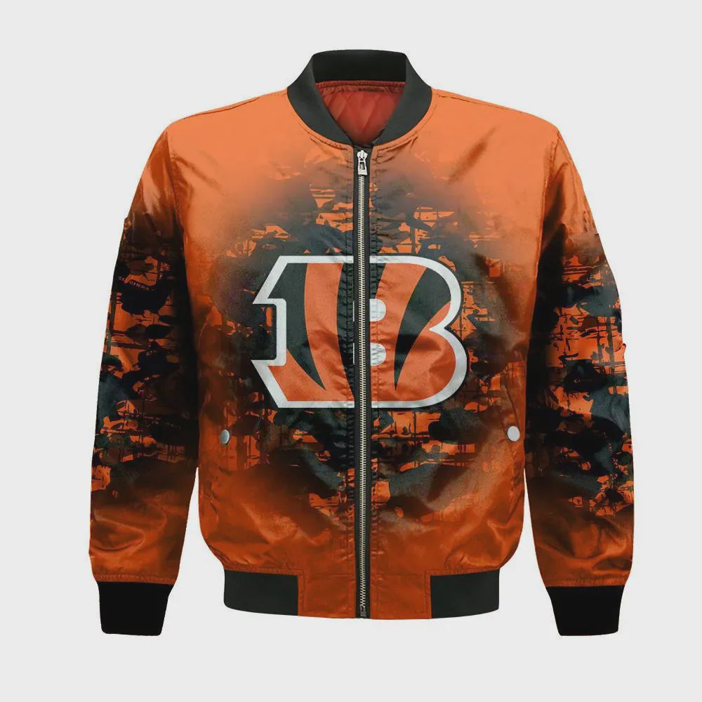 Sportswearmerch Cincinnati Bengals NFL Bomber Jacket Camouflage Vintage For Fan