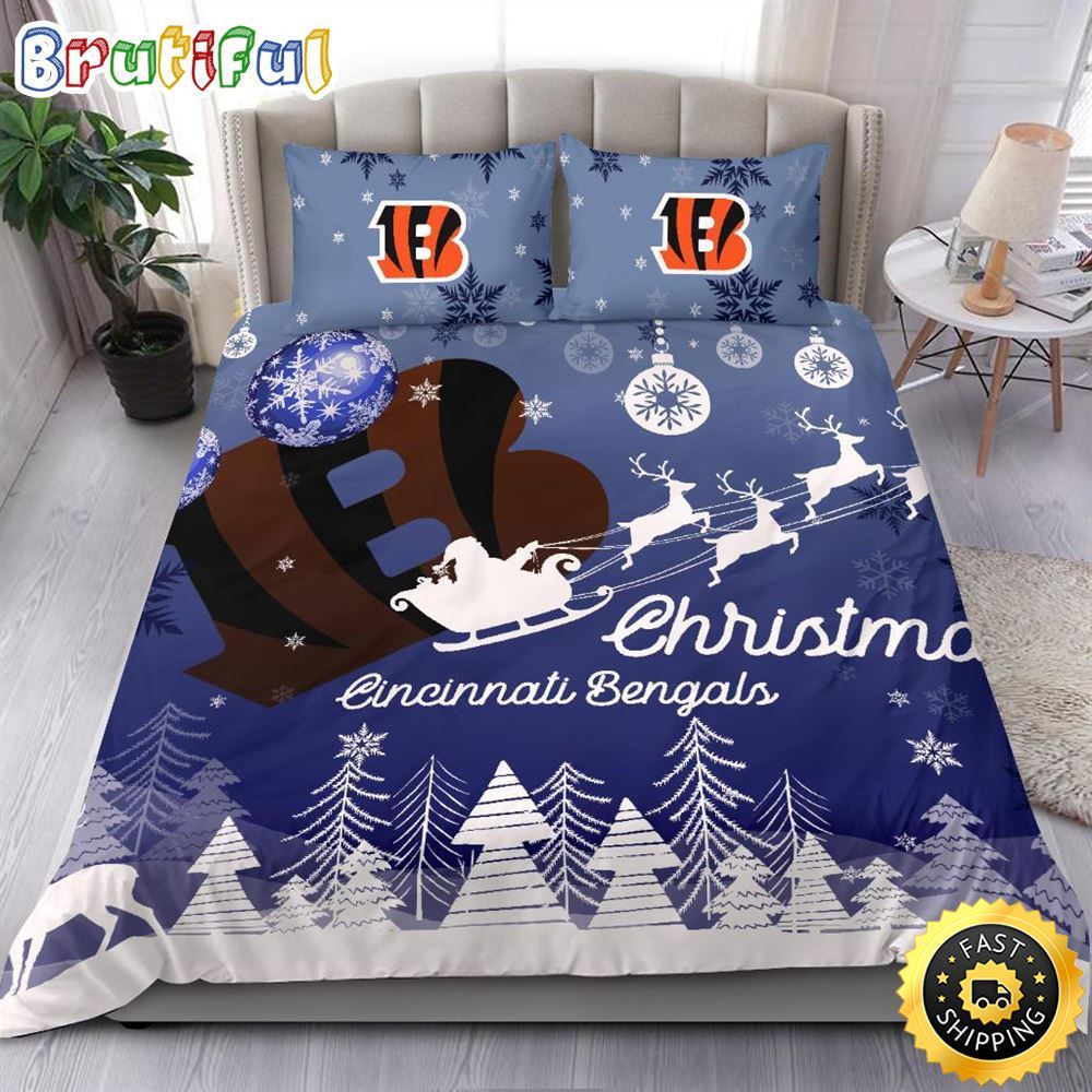 Sportswearmerch Cincinnati Bengals NFL Christmas Bedding Sets For Fan