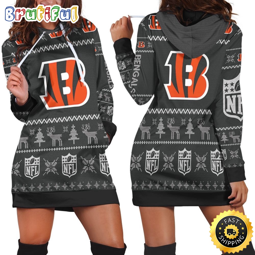 Sportswearmerch Cincinnati Bengals NFL Christmas Hoodie Dress For Fan