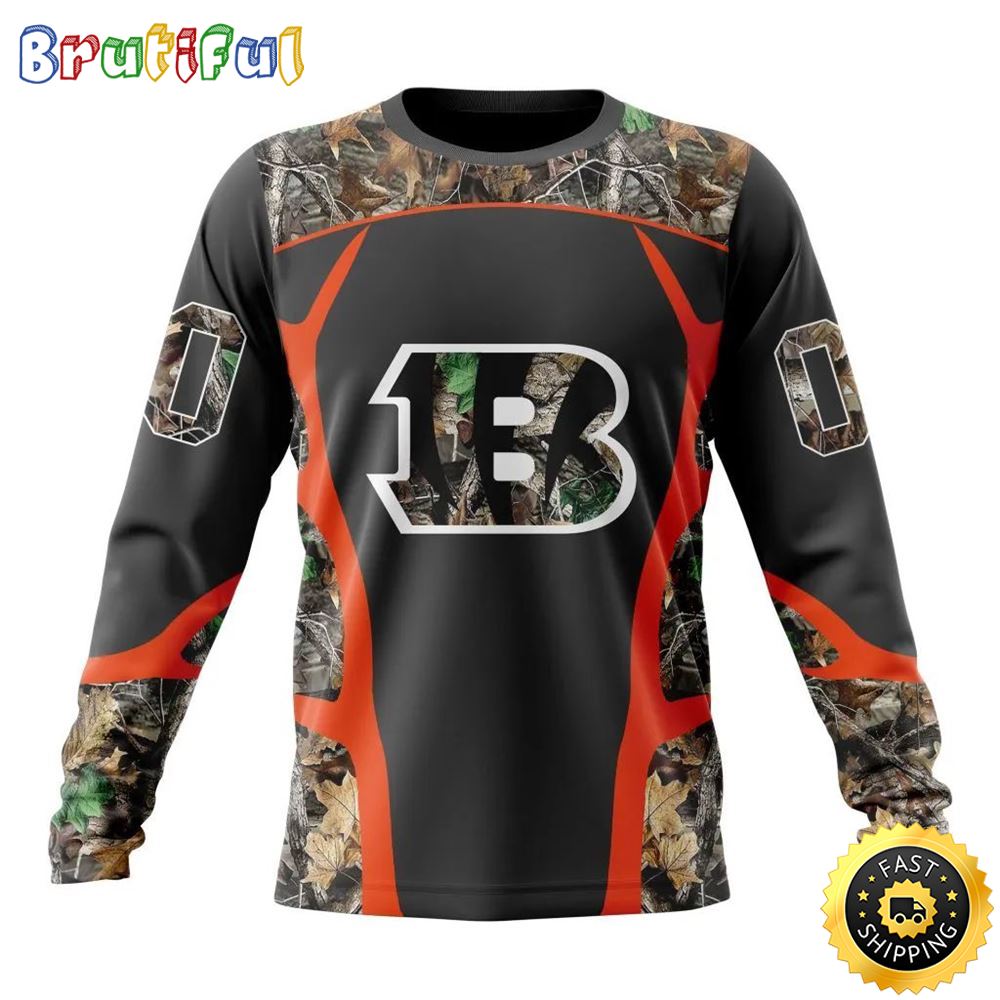 Sportswearmerch Cincinnati Bengals NFL Crewneck Camo Hunting Personalized Sweater For Fan
