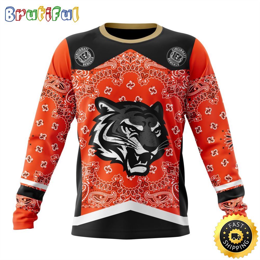 Sportswearmerch Cincinnati Bengals NFL Crewneck Classic Style Personalized Sweater For Fan